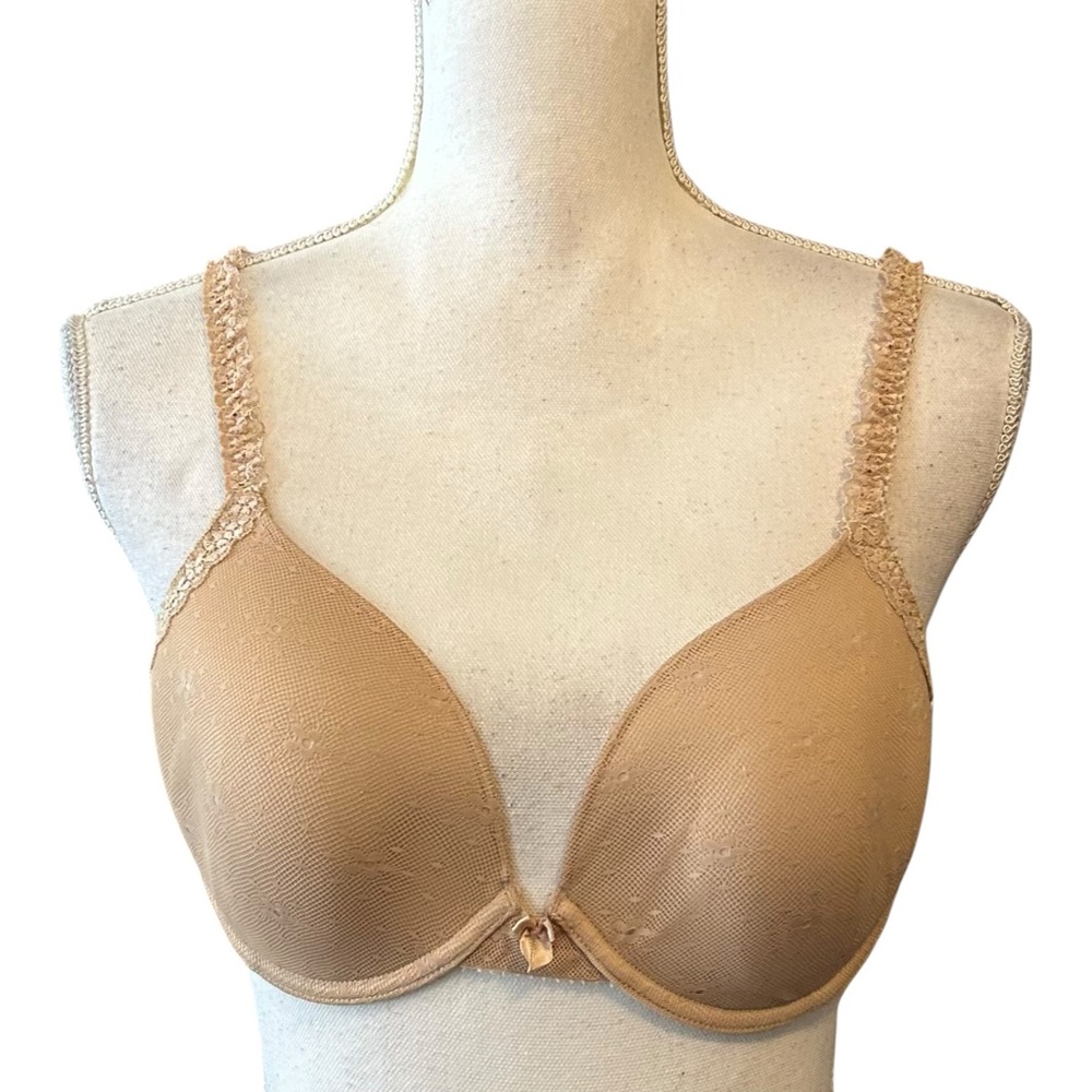 Aerie Sofia‎ Bra in Swiss Dot Lace SZ 36B in Nude